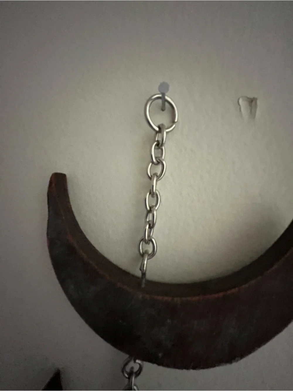 Boho Wooden Moon Phase Wall Hanging in Dark Brown